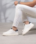 Massimo Blanc Bleu Cuir