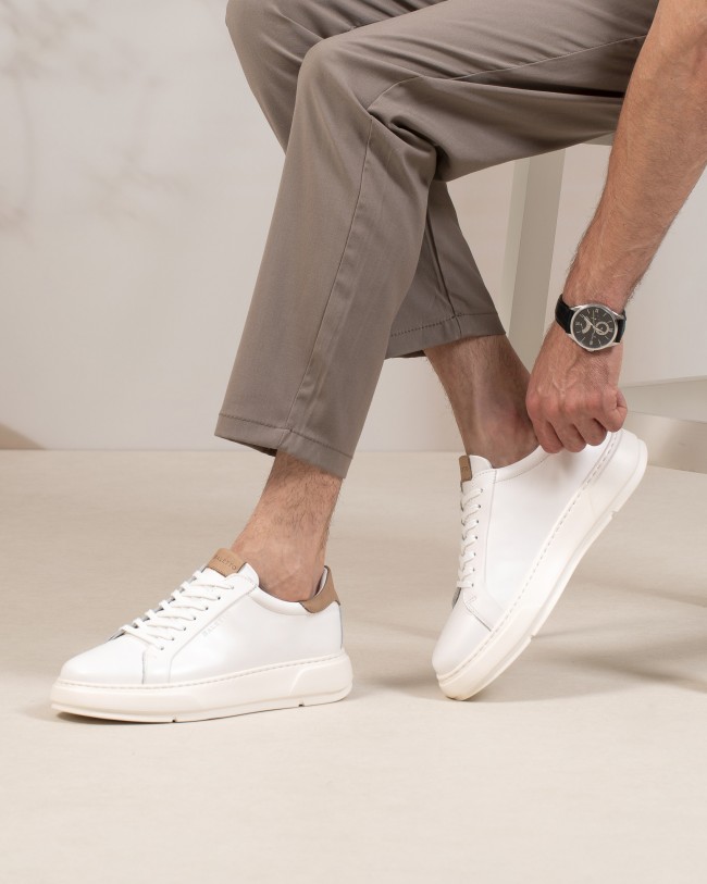 Massimo Blanc Chatain Cuir