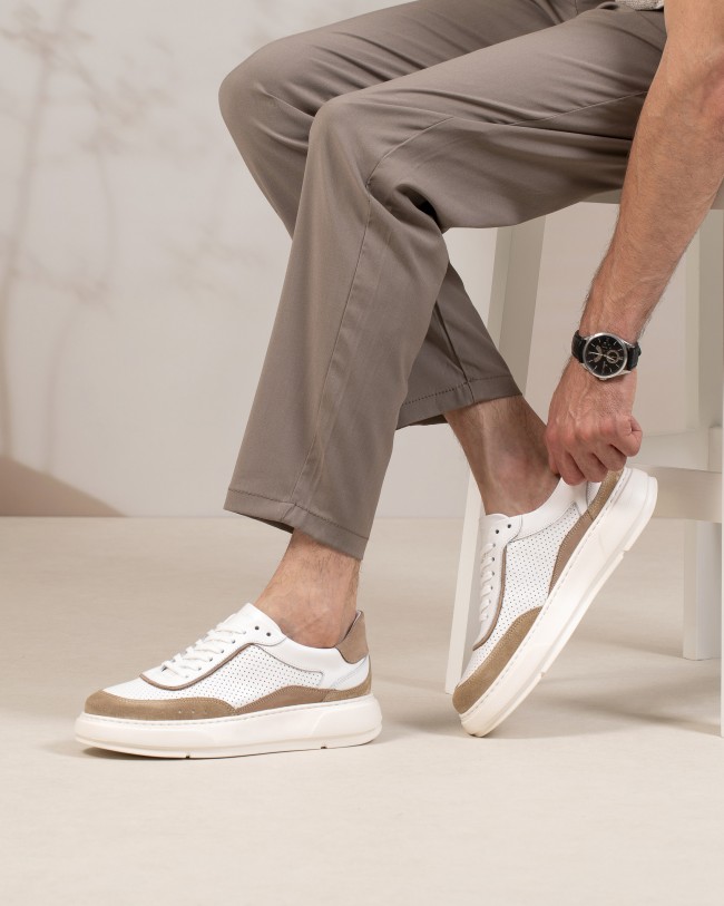 Ravello Blanc Chatain Cuir