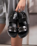 Laura Noir Argent Cuir