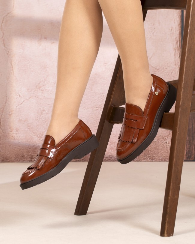 Elora Marron Vernis Cuir