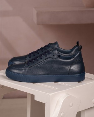 Reggio Bleu Nuit Stampato Cuir