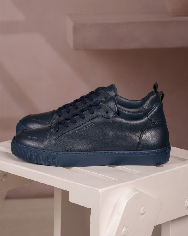 Reggio Bleu Nuit Stampato Cuir