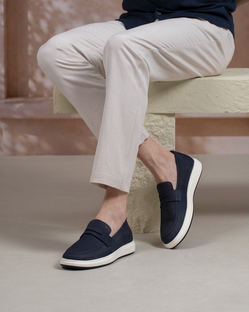 Quarter Bleu Stampato Nubuck
