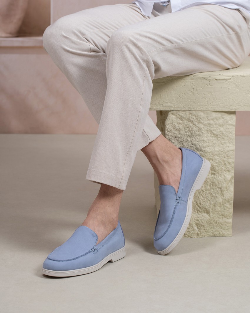 Vitorio Bleu Denim Nubuck