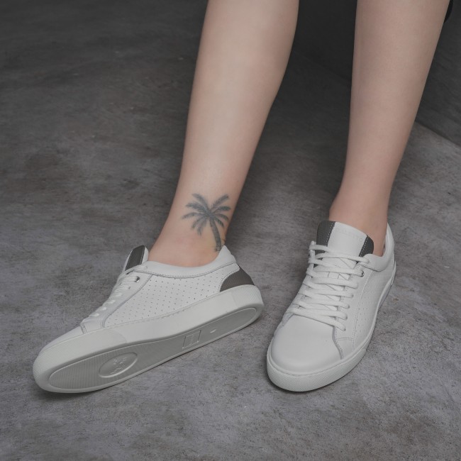 Perla Blanc Gris Cuir