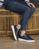 Perla Stampato Bleu Nuit Cuir