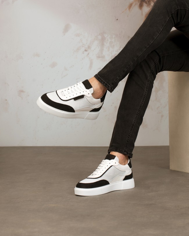 Ravello Blanc Noir Cuir